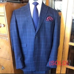 Blue Windowpane Suit